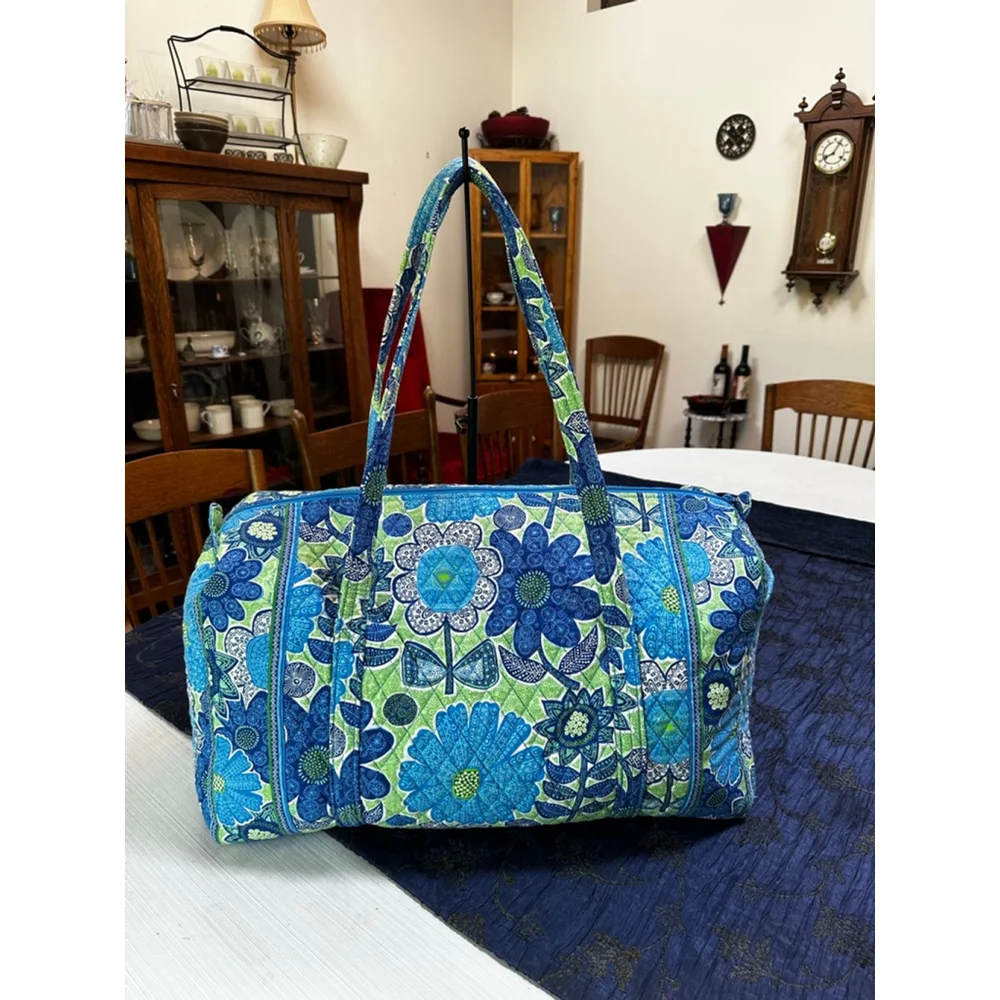 Vera Bradley Blue Green Floral Quilted Travel Bag One Size - Picture 3 of 10
